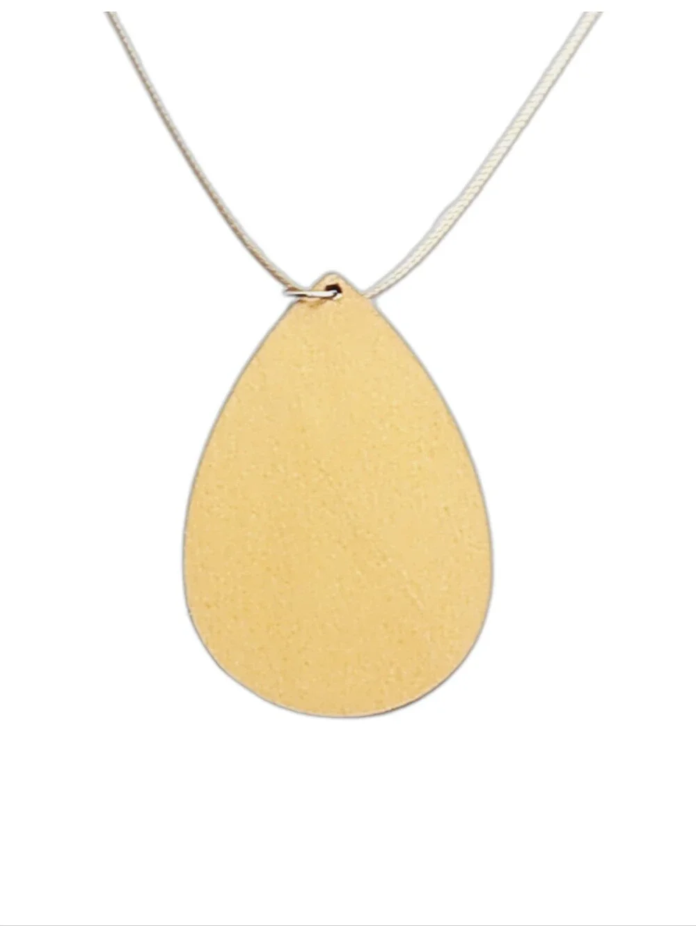 Wooden, Teardrop Shaped Cross Pendant, with Cord Necklace. NWOT